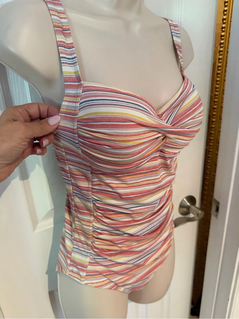 Women’s Stripe One-Piece Swimsuit in Pastel Multi New size 6